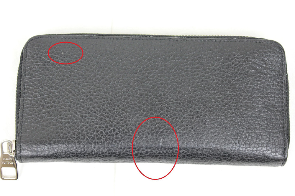 Louis Vuitton Black Taurillon Wallet Round Vertical Noir Zippy Long Zipper Black